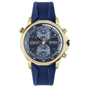 Hugo Boss Men’s Quartz Blue Silicone Strap Blue Dial 46mm Watch 1513822 01
