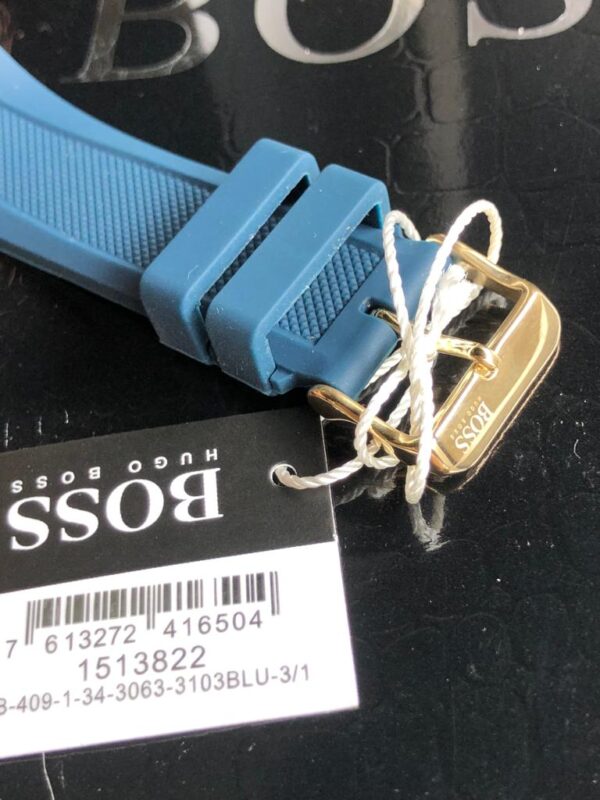 Hugo Boss Men’s Quartz Blue Silicone Strap Blue Dial 46mm Watch 1513822 05