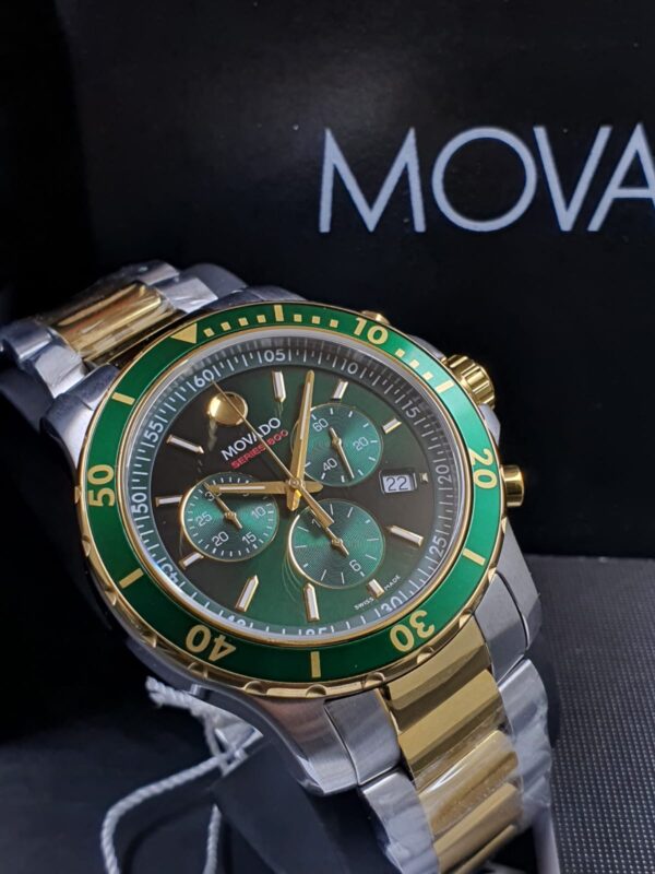 Movado 800 Chronograph Green Dial Two-Tone Men's Watch 2600148 02