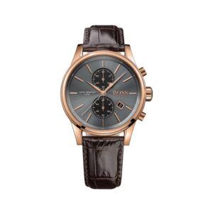 Hugo Boss Men’s Chronograph Quartz Leather Strap Grey Dial 41mm Watch 1513281 01