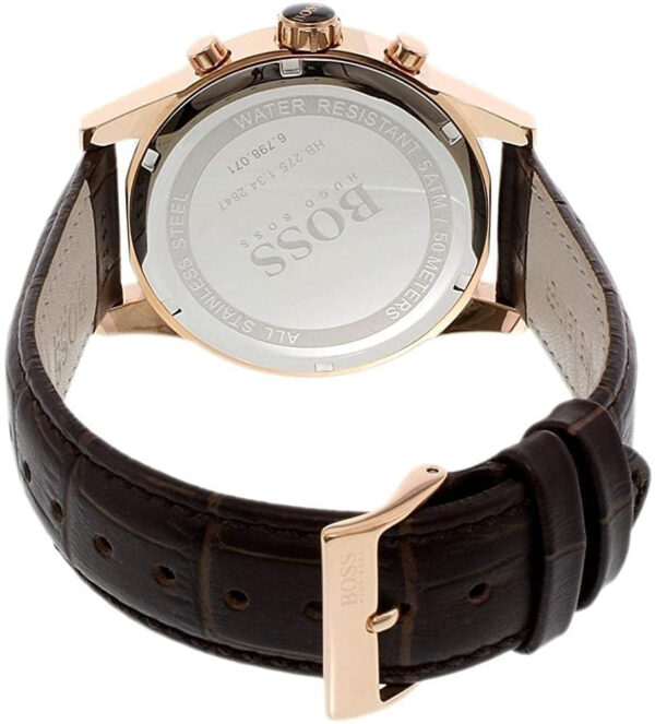 Hugo Boss Men’s Chronograph Quartz Leather Strap Grey Dial 41mm Watch 1513281 03