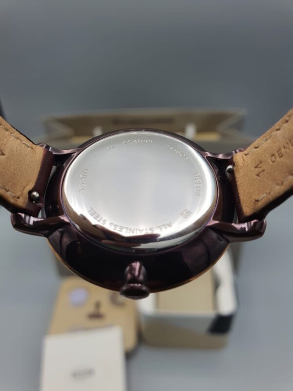 Fossil Jacqueline Burgundy Leather Strap Burgundy Dial Quartz Watch For Ladies - Fossil ES4099 05