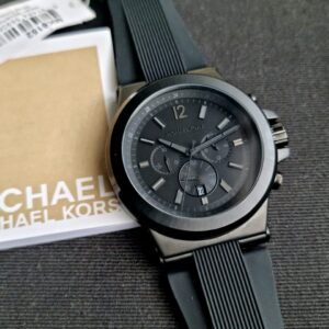 MICHAEL KORS Dylan Black Silicone Strap Men's Watch MK8152 02