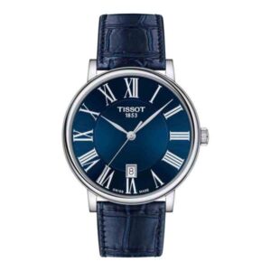 TISSOT Men’s Quartz Swiss Made Leather Strap Blue Dial 40mm Watch T122.410.16.043.00 01