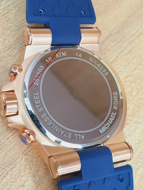 Michael Kors Men’s Chronograph Silicone Strap Blue Dial 49mm Watch MK8295 05