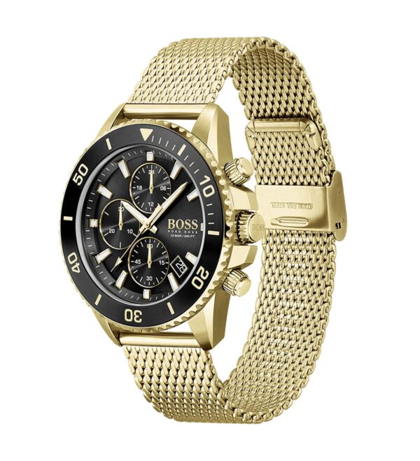 Hugo Boss Men’s Quartz Gold Stainless Steel Black Dial 46mm Watch 1513906 03