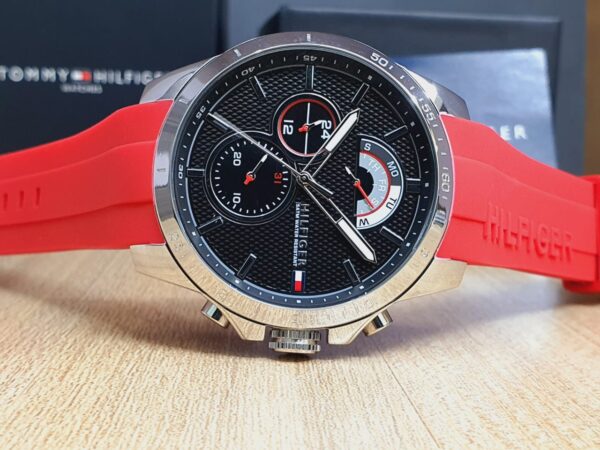 Tommy Hilfiger Men’s Quartz Silicone Strap Black Dial 46mm Watch 1791351 02